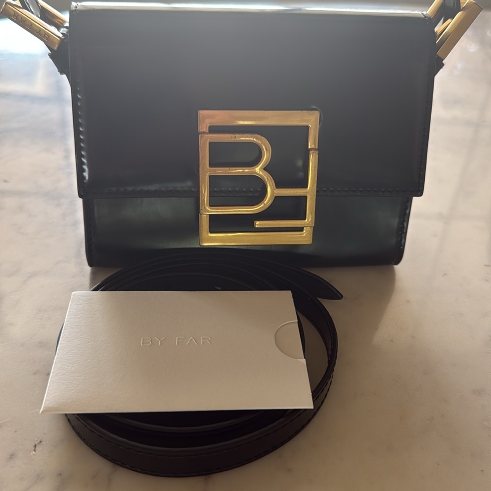 By Far Fran Semi Patent Leather Satchel Black - Picture 2 of 10